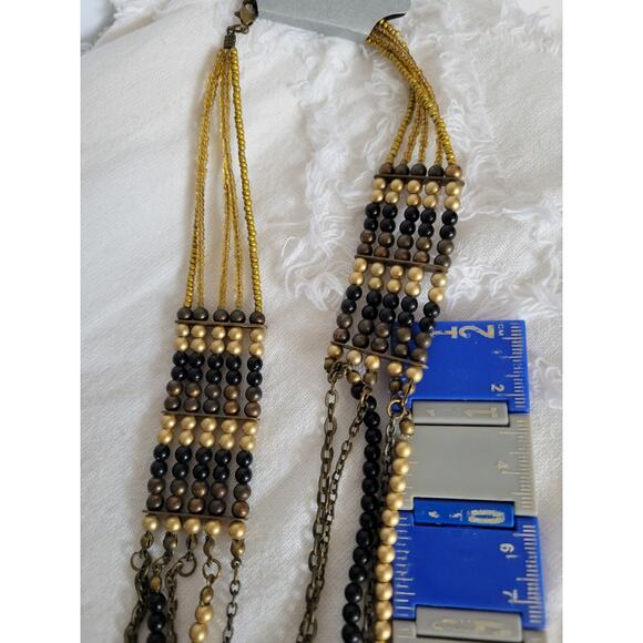 Black and Gold Bead Necklace - Picture 3 of 3